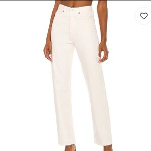High-Rise Straight-Leg Women’s Jeans in Off-White